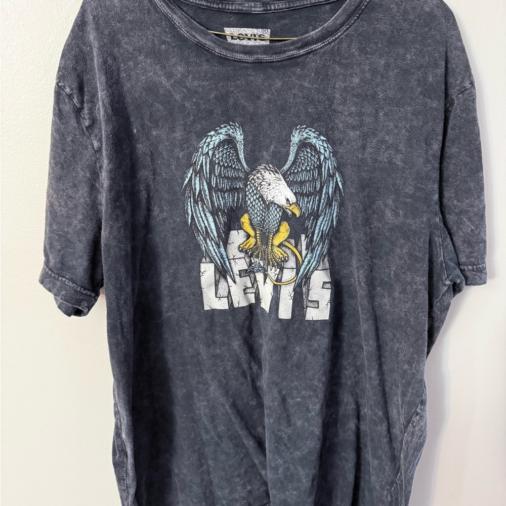 Men's Levi Strauss Acid Wash Rock Style Eagle Crewneck Tee size XL